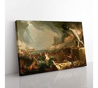 Big Box Art Course of The Empire Destruction by Thomas Cole Canvas Wall Art Print Ready to Hang Picture, 76 x 50 cm (30 x 20 Inch), Brown, Cream, Cream