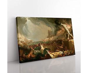 Big Box Art Course of The Empire Destruction by Thomas Cole Canvas Wall Art Print Ready to Hang Picture, 76 x 50 cm (30 x 20 Inch), Brown, Cream, Cream