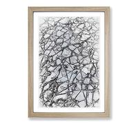 Big Box Art Cracked Ice in Abstract Framed Wall Art Picture Print Ready to Hang, Oak A2 (62 x 45 cm)
