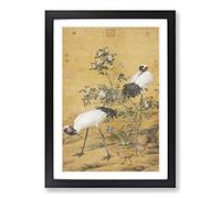 Big Box Art Cranes by Lang Shining Framed Wall Art Picture Print Ready to Hang, Black A2 (62 x 45 cm)
