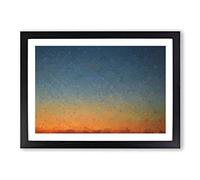 Big Box Art Crescent Moon Over Italy in Abstract Framed Wall Art Picture Print Ready to Hang, Black A2 (62 x 45 cm)