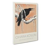 Big Box Art Crow On A Snowy Branch Ohara Koson Canvas Wall Art Framed Picture Print, 30 x 20 Inch (76 x 50 cm), Exhibition