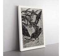 Big Box Art Crows in The Snow by Theo Van Hoytema Canvas Wall Art Print Ready to Hang Picture, 76 x 50 cm (30 x 20 Inch), White, Grey, Grey