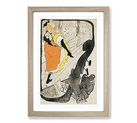 Big Box Art Dancer Jane Avril by Henri De Toulouse-Lautrec Framed Wall Art Picture Print Ready to Hang, Oak A2 (62 x 45 cm)