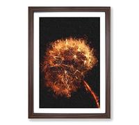 Big Box Art Dandelion Puff in Abstract Framed Wall Art Picture Print Ready to Hang, Walnut A2 (62 x 45 cm)