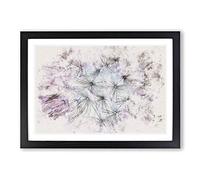 Big Box Art Dandelion Seeds in Blue & Pink Watercolour Framed Wall Art Picture Print Ready to Hang, Black A2 (62 x 45 cm)