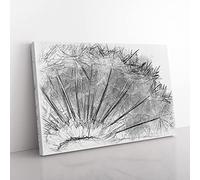 Big Box Art Dandelion Seeds Vol.8 Sketch Canvas Wall Art Print Ready to Hang Picture, 76 x 50 cm (30 x 20 Inch), White, Grey, Grey