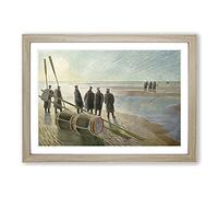 Big Box Art Dangerous Work by Eric Ravilious Framed Wall Art Picture Print Ready to Hang, Oak A2 (62 x 45 cm)