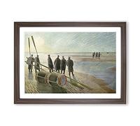 Big Box Art Dangerous Work by Eric Ravilious Framed Wall Art Picture Print Ready to Hang, Walnut A2 (62 x 45 cm)