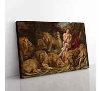 Big Box Art Daniel in The Lions' Den by Peter Paul Rubens Canvas Wall Art Print Ready to Hang Picture, 76 x 50 cm (30 x 20 Inch), Brown, Cream, Cream