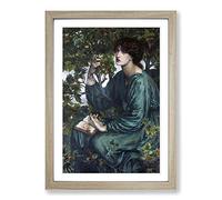 Big Box Art Dante Gabriel Rossetti The Day Dream Framed Wall Art Picture Print Ready to Hang, Oak A2 (62 x 45 cm)