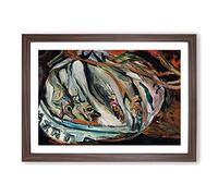 Big Box Art Dead Fish by Chaim Soutine Framed Wall Art Picture Print Ready to Hang, Walnut A2 (62 x 45 cm)