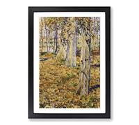 Big Box Art Dead Leaves by Kuroda Seiki Framed Wall Art Picture Print Ready to Hang, Black A2 (62 x 45 cm)