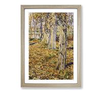 Big Box Art Dead Leaves by Kuroda Seiki Framed Wall Art Picture Print Ready to Hang, Oak A2 (62 x 45 cm)