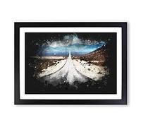 Big Box Art Death Valley in The Mojave Desert Paint Splash Framed Wall Art Picture Print Ready to Hang, Black A2 (62 x 45 cm)