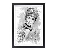 Big Box Art Debbie Reynolds V3 Framed Wall Art Picture Print Ready to Hang, Black A2 (62 x 45 cm)