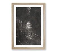 Big Box Art Deer Stag Within The Forest in Abstract Framed Wall Art Picture Print Ready to Hang, Oak A2 (62 x 45 cm)