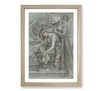 Big Box Art Desdemonas Death Song by Dante Gabriel Rossetti Framed Wall Art Picture Print Ready to Hang, Oak A2 (62 x 45 cm)