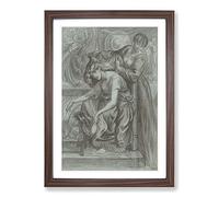 Big Box Art Desdemonas Death Song by Dante Gabriel Rossetti Framed Wall Art Picture Print Ready to Hang, Walnut A2 (62 x 45 cm)