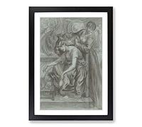 Big Box Art Desdemonas Death Song by Dante Gabriel Rossetti Framed Wall Art Picture Print Ready to Hang, Black A2 (62 x 45 cm)
