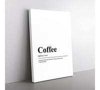 Big Box Art Dictionary Coffee Typography Canvas Wall Art Print Ready to Hang Picture, 76 x 50 cm (30 x 20 Inch), White