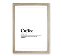 Big Box Art Dictionary Coffee Typography Framed Wall Art Picture Print Ready to Hang, Oak A2 (62 x 45 cm)
