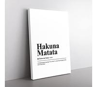 Big Box Art Dictionary Hakuna Matata Typography Canvas Wall Art Print Ready to Hang Picture, 76 x 50 cm (30 x 20 Inch), White, Black