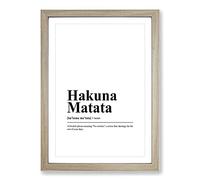 Big Box Art Dictionary Hakuna Matata Typography Framed Wall Art Picture Print Ready to Hang, Oak A2 (62 x 45 cm)