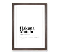 Big Box Art Dictionary Hakuna Matata Typography Framed Wall Art Picture Print Ready to Hang, Walnut A2 (62 x 45 cm)