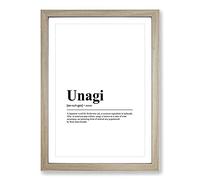 Big Box Art Dictionary Unagi Typography Framed Wall Art Picture Print Ready to Hang, Oak A2 (62 x 45 cm)