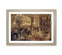 Big Box Art Dinner at The Ball by Adolph Menzel Framed Wall Art Picture Print Ready to Hang, Oak A2 (62 x 45 cm)