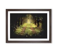 Big Box Art Direction of The Forest Paint Splash Framed Wall Art Picture Print Ready to Hang, Walnut A2 (62 x 45 cm)