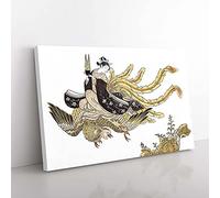 Big Box Art Disguised Immortal by Harunobu Suzuki Painting Canvas Wall Art Print Ready to Hang Picture, 76 x 50 cm (30 x 20 Inch), White, Gold, Cream, Brown