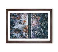 Big Box Art Dividing The Forest Painting Framed Wall Art Picture Print Ready to Hang, Walnut A2 (62 x 45 cm)