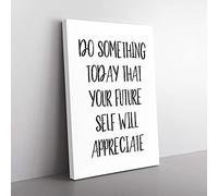 Big Box Art Do Something Today Typography Canvas Wall Art Print Ready to Hang Picture, 76 x 50 cm (30 x 20 Inch), White, Black, Black