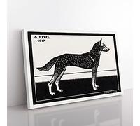 Big Box Art Dog by Julie De Graag Canvas Wall Art Print Ready to Hang Picture, 76 x 50 cm (30 x 20 Inch), White, Black, Black