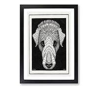 Big Box Art Dogs Head by Julie De Graag Framed Wall Art Picture Print Ready to Hang, Black A2 (62 x 45 cm)