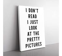 Big Box Art Don'T Read Typography Canvas Wall Art Print Ready to Hang Picture, 76 x 50 cm (30 x 20 Inch), White, Black, Black