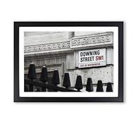 Big Box Art Downing Street London Framed Wall Art Picture Print Ready to Hang, Oak A2 (62 x 45 cm)