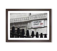 Big Box Art Downing Street London Framed Wall Art Picture Print Ready to Hang, Walnut A2 (62 x 45 cm)