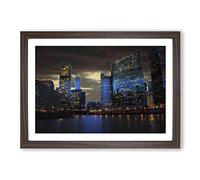 Big Box Art Downtown Chicago Skyline Framed Wall Art Picture Print Ready to Hang, Walnut A2 (62 x 45 cm)