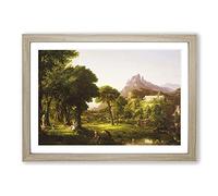 Big Box Art Dream of Arcadia by Thomas Cole Framed Wall Art Picture Print Ready to Hang, Oak A2 (62 x 45 cm)