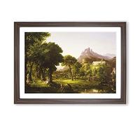 Big Box Art Dream of Arcadia by Thomas Cole Framed Wall Art Picture Print Ready to Hang, Walnut A2 (62 x 45 cm)