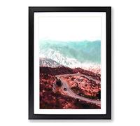 Big Box Art Driving Through Georgia in Abstract Framed Wall Art Picture Print Ready to Hang, Black A2 (62 x 45 cm)