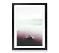Big Box Art Drop of Water in The Lake Framed Wall Art Picture Print Ready to Hang, Black A2 (62 x 45 cm)