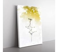 Big Box Art Drop of Water Yellow Abstract V3 Canvas Wall Art Print Ready to Hang Picture, 76 x 50 cm (30 x 20 Inch), Multi-Coloured