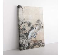 Big Box Art Eagle by Lang Shining Painting Canvas Wall Art Print Ready to Hang Picture, 76 x 50 cm (30 x 20 Inch), Beige, Grey, Black