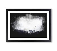 Big Box Art Eagle Flying Over Colca Canyon Paint Splash Framed Wall Art Picture Print Ready to Hang, Black A2 (62 x 45 cm)