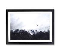 Big Box Art Eagle Flying Over Colca Canyon Painting Framed Wall Art Picture Print Ready to Hang, Black A2 (62 x 45 cm)
