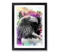 Big Box Art Eagle Portrait in Abstract Framed Wall Art Picture Print Ready to Hang, Black A2 (62 x 45 cm)